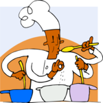 Chef with 4 Arms 1 Clip Art