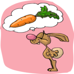 Rabbit Dreaming of Carrot Clip Art