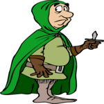 Thief with Knife Clip Art
