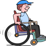 Playing on Wheelchair 4 Clip Art
