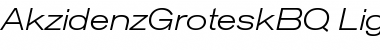 Akzidenz-Grotesk BQ Light Extended Italic Font