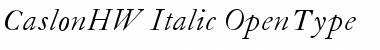 Download CaslonHW-Italic Font Download CaslonHW-Italic Font