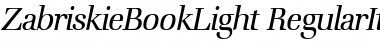 ZabriskieBookLight RegularItalic Font