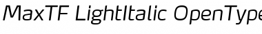Download MaxTF-LightItalic Font Download MaxTF-LightItalic Font