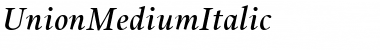 Download UnionMediumItalic Font Download UnionMediumItalic Font