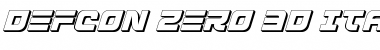 Download Defcon Zero 3D Italic Font Download Defcon Zero 3D Italic Font