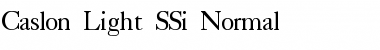 Download Caslon Light SSi Font Download Caslon Light SSi Font