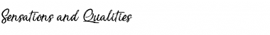 Download Sensations and Qualities Font Download Sensations and Qualities Font