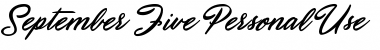 Download September Five Personal Use Font Download September Five Personal Use Font