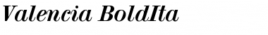 Download Valencia-BoldIta Font Download Valencia-BoldIta Font