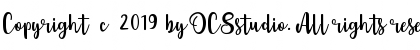 Download Copyright (c) 2019 by OCSstudio. All rights reserved. Font Download Copyright (c) 2019 by OCSstudio. All rights reserved. Font