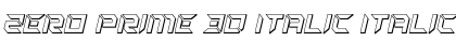 Download Zero Prime 3D Italic Font Download Zero Prime 3D Italic Font