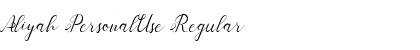 Download Aliyah PersonalUse Font Download Aliyah PersonalUse Font