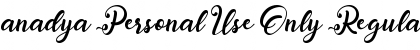 Download anadya Personal Use Only Font Download anadya Personal Use Only Font