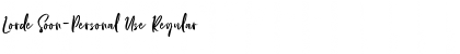 Download Lorde Soon-Personal Use Font Download Lorde Soon-Personal Use Font