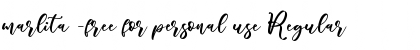 Download marlita -free for personal use Font Download marlita -free for personal use Font