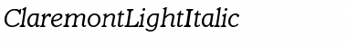 Download ClaremontLightItalic Font Download ClaremontLightItalic Font