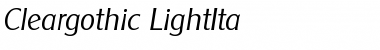 Download Cleargothic-LightIta Font Download Cleargothic-LightIta Font
