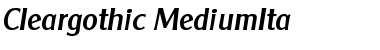 Download Cleargothic-MediumIta Font Download Cleargothic-MediumIta Font