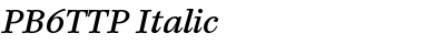 Download PB6TTP-Italic Font Download PB6TTP-Italic Font