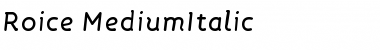Download Roice-MediumItalic Font Download Roice-MediumItalic Font