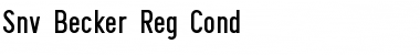 Download Snv Becker Reg Cond Font Download Snv Becker Reg Cond Font
