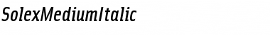 Download SolexMediumItalic Font Download SolexMediumItalic Font