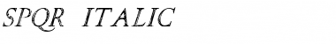 Download SPQR Italic Font Download SPQR Italic Font