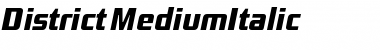 Download District-MediumItalic Font Download District-MediumItalic Font