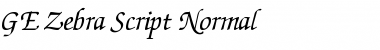 Download GE Zebra Script Font Download GE Zebra Script Font