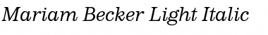 Download Mariam Becker Light Font Download Mariam Becker Light Font