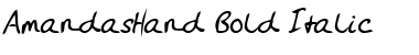 AmandasHand Bold Italic Font