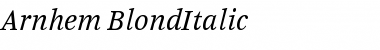 Download Arnhem-BlondItalic Font Download Arnhem-BlondItalic Font