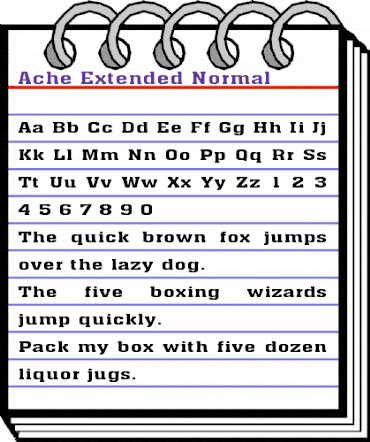 Ache Extended Normal animated font preview