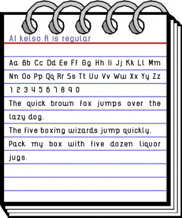 AI kelso R is regular animated font preview