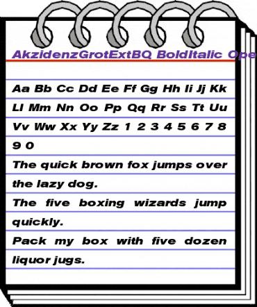 Akzidenz-Grotesk Extended BQ Regular animated font preview