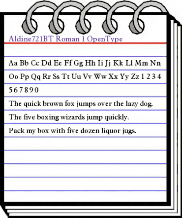 Aldine 721 Regular animated font preview
