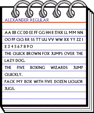 Alexander Regular animated font preview