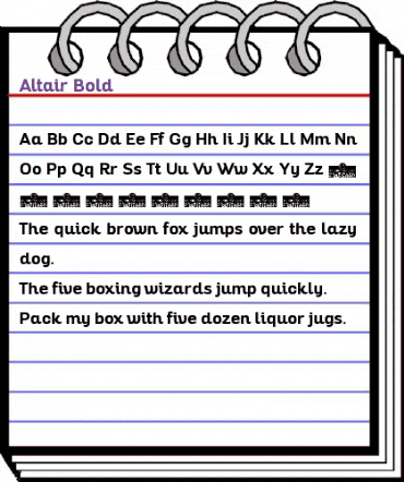 Altair Bold animated font preview
