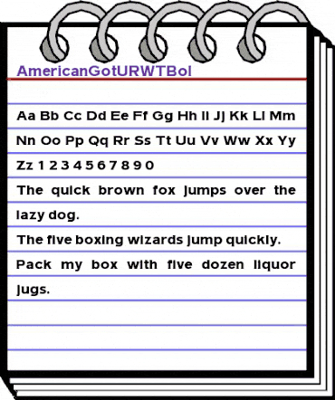 AmericanGotURWTBol Regular animated font preview