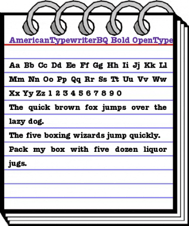 American Typewriter BQ Regular animated font preview