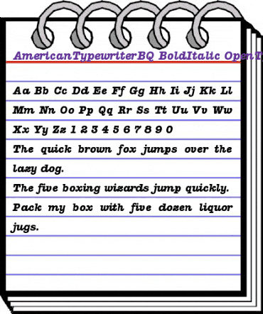 American Typewriter BQ Regular animated font preview