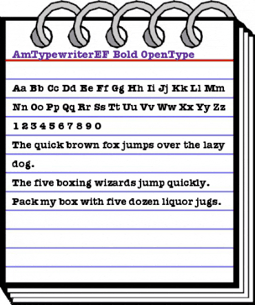 AmTypewriterEF Bold animated font preview