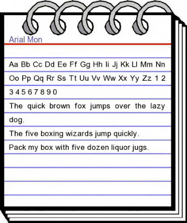 Arial Mon Regular animated font preview
