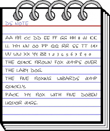 DS Note Regular animated font preview