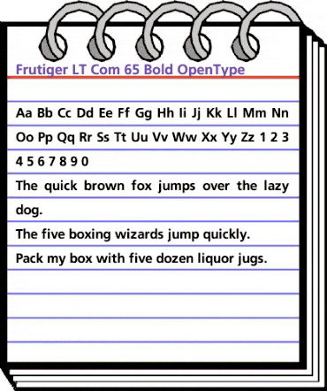 Frutiger LT Com 65 Bold animated font preview