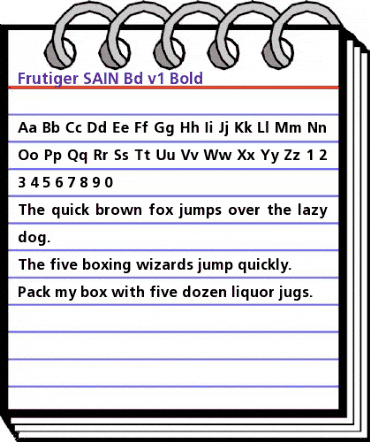 Frutiger SAIN Bd v.1 Bold animated font preview