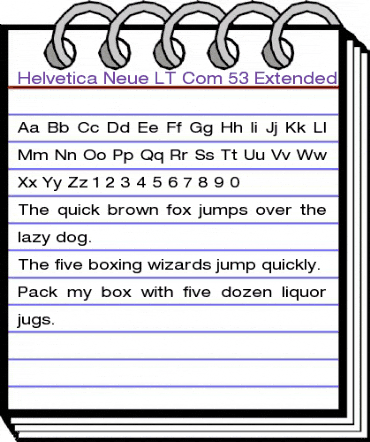Helvetica Neue LT Com 53 Extended animated font preview Helvetica Neue LT Com 53 Extended animated font preview