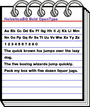 Helvetica BQ Regular animated font preview