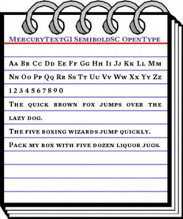 Mercury Text G1 Semibold SC animated font preview